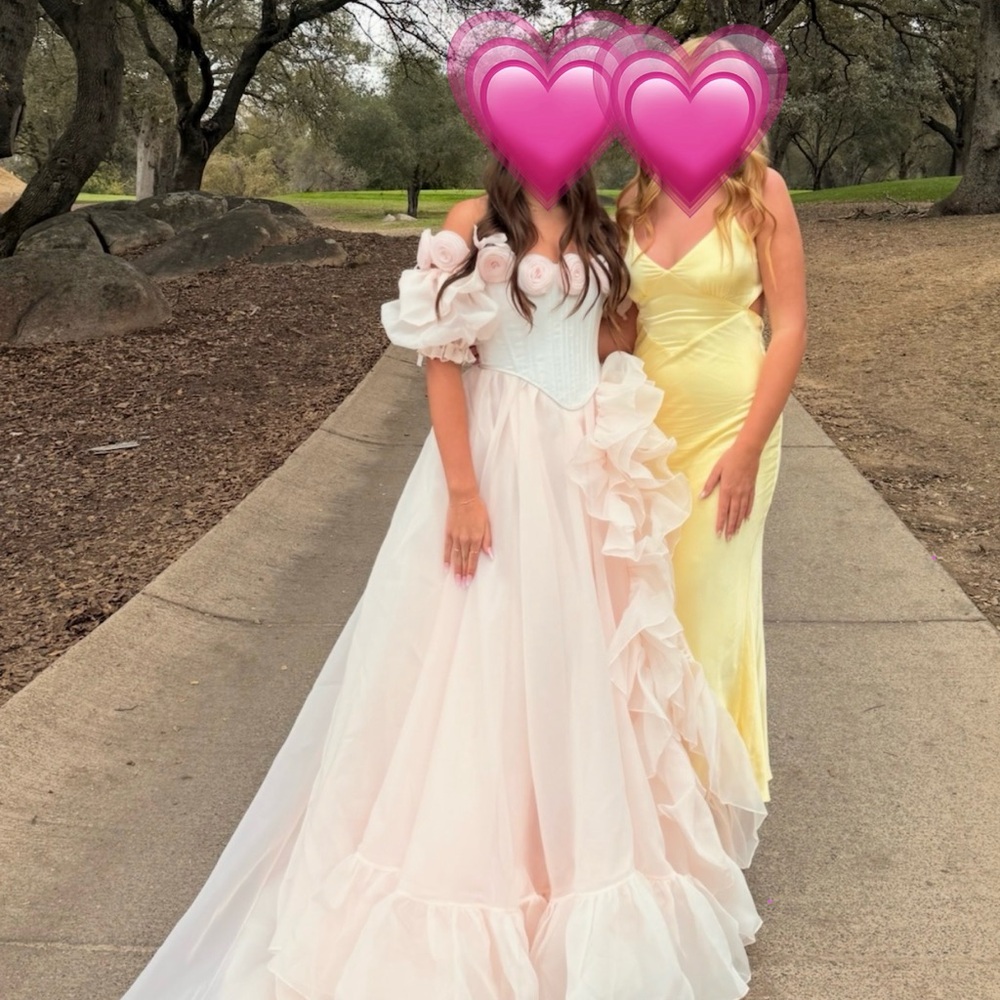Selkie Blush Pink Maxi Dress with Ruffles - Picture 4 of 4
